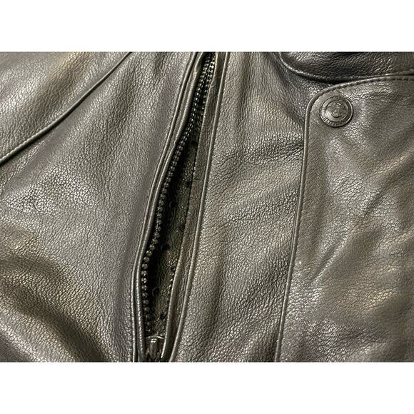 VTG Harley Davidson Motorcycle Black Leather Insulated Vented Biker Jacket XL - Picture 4 of 11